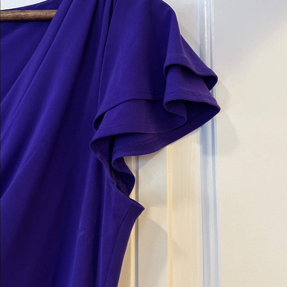 Lauren Ralph Lauren Purple Gathered Side Women's Dress - Picture 8 of 11